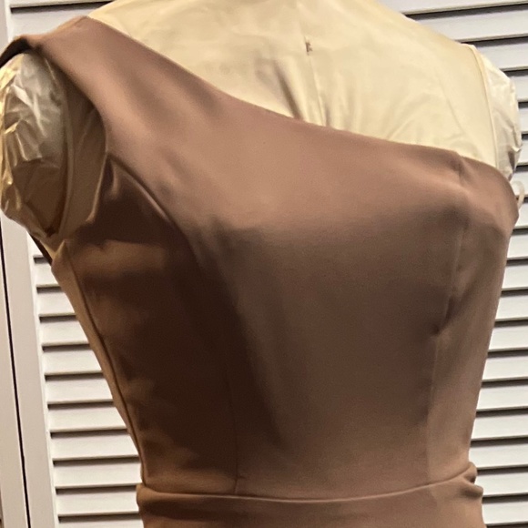 Petite Asymetric Sassy Brown Gown - Picture 2 of 8